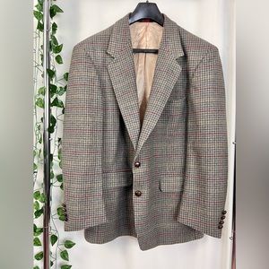 VTG 100% Wool Savile Row Brown Plaid Sports Coat Men’s 46R